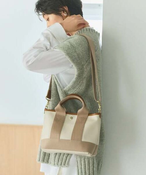 【BREATH TOPKAPI】 スコッチグレイン ネオレザー ミニ トート バッグ ショルダー付き S