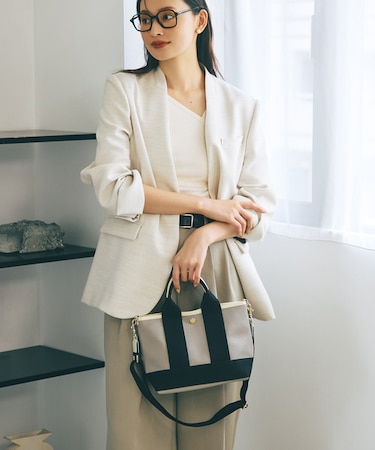 【BREATH TOPKAPI】 スコッチグレイン ネオレザー ミニ トート バッグ ショルダー付き S