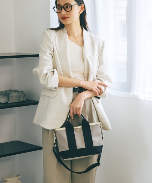 【BREATH TOPKAPI】 スコッチグレイン ネオレザー ミニ トート バッグ ショルダー付き S