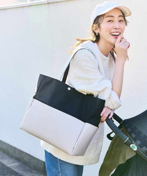 【Breath TOPKAPI】SCOTCH GRAIN スコッチグレイン マザーズバッグ バイカラートートバッグ【キズ 雨 にも強い】【VERY 掲載】