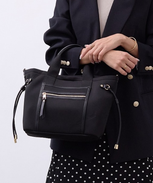 【TREASURE　TOPKAPI】ネオプレン フロントポケット 2way ショルダー付き ミニトートバッグ