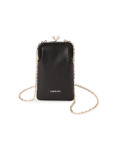 【TOPKAPI】シュリンクレザー パール チェーン ショルダー バッグ / スマホショルダー