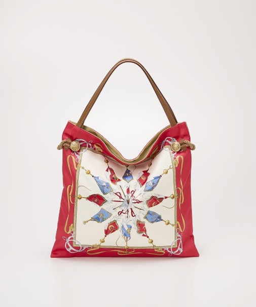 【TREASURE TOPKAPI】マイルドサテン スカーフ柄 トートバッグ