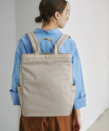 【Breath TOPKAPI】防水ナイロン レザーコンビ PC対応 トート リュック バックパック