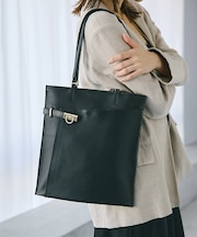 【TREASURE TOPKAPI】ベルトデザイン レザー フラット トートバッグ A4対応