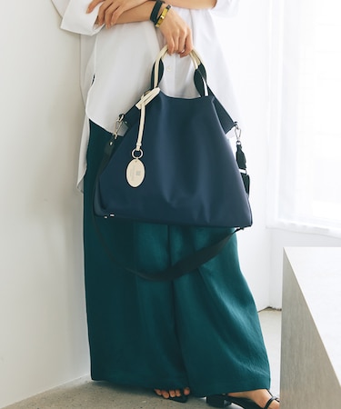 【TREASURE TOPKAPI】ストライプハンドル ナイロン 2way トートバッグ A4対応