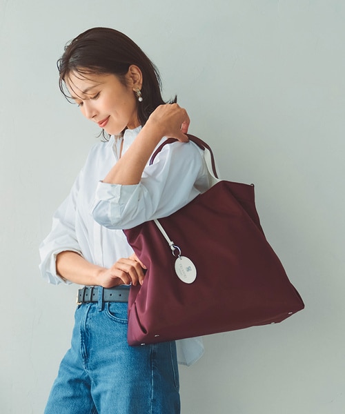 TREASURE TOPKAPI】ストライプハンドル ナイロン 2way トートバッグ A4