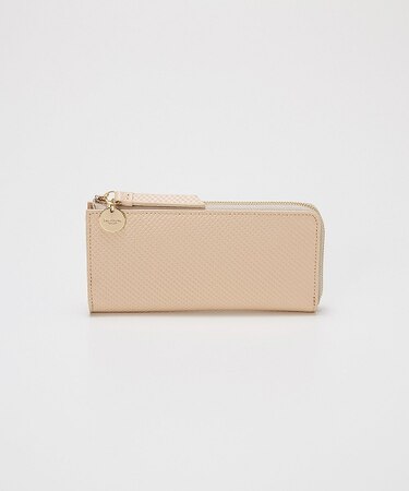 【TREASURE TOPKAPI】クロスエンボス レザー L字ファスナー 長財布