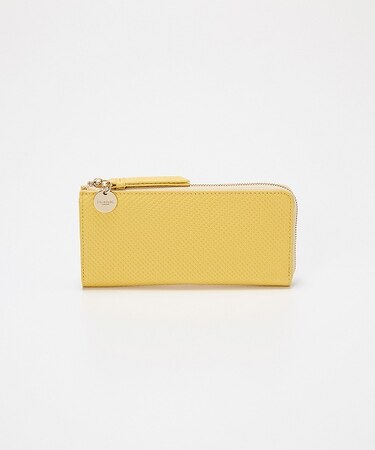 【TREASURE TOPKAPI】クロスエンボス レザー L字ファスナー 長財布