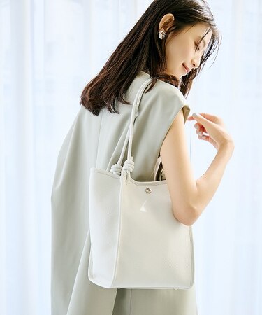 【Breath TOPKAPI】シュリンクレザー ノットハンドル トートバッグ