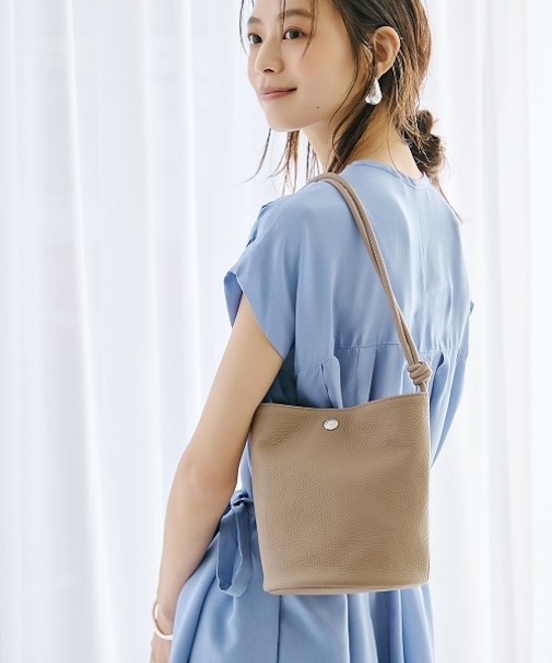 【Breath TOPKAPI】シュリンクレザー ノットハンドル 2way ショルダーバッグ