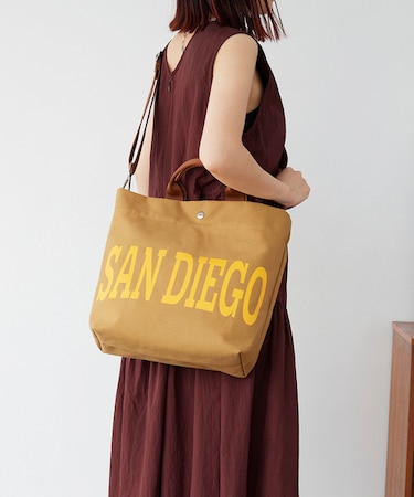 【Breath TOPKAPI】シティ プリント キャンバス スクエアトートバッグ / ショルダー付き