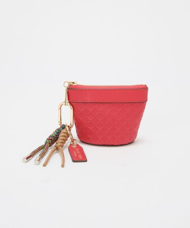 【TREASURE TOPKAPI】スムースレザー 幾何柄 マルチケース バッグチャーム