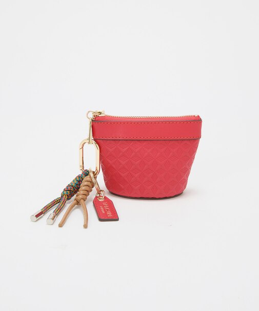 【TREASURE TOPKAPI】スムースレザー 幾何柄 マルチケース バッグチャーム