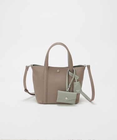 【Breath TOPKAPI】DUAL デュアル シュリンクレザー バイカラー トートバッグ チャーム付き