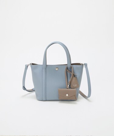 【Breath TOPKAPI】DUAL デュアル シュリンクレザー バイカラー トートバッグ チャーム付き