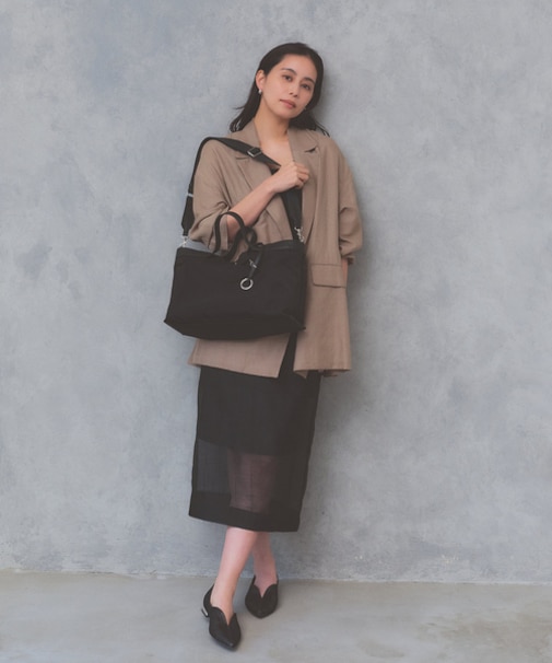 【Breath TOPKAPI】MORPH モーフ リンクルナイロン 2way ワイド トートバッグ チャーム付き 軽量 / 撥水