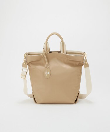 【TREASURE TOPKAPI】ストライプハンドル ナイロン 縦型 2way トートバッグ A4対応