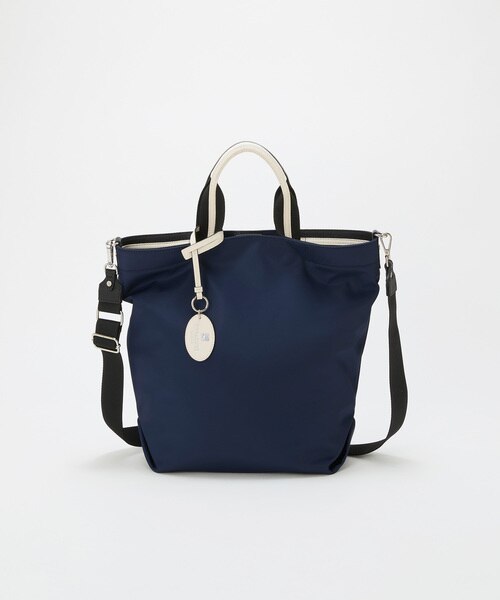 TREASURE TOPKAPI】ストライプハンドル ナイロン 縦型 2way トート