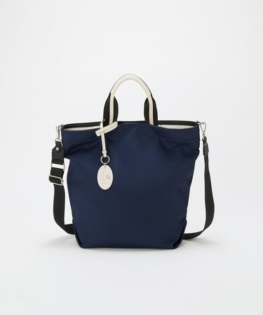 【TREASURE TOPKAPI】ストライプハンドル ナイロン 縦型 2way トートバッグ A4対応