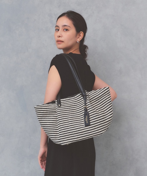 【TREASURE TOPKAPI】ロングハンドル タック カゴバッグ