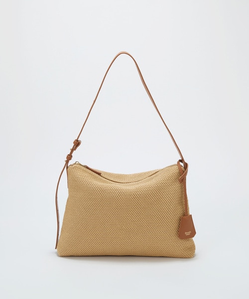 Breath TOPKAPI】レザーコンビ 雑材風 シンプル ショルダーバッグ