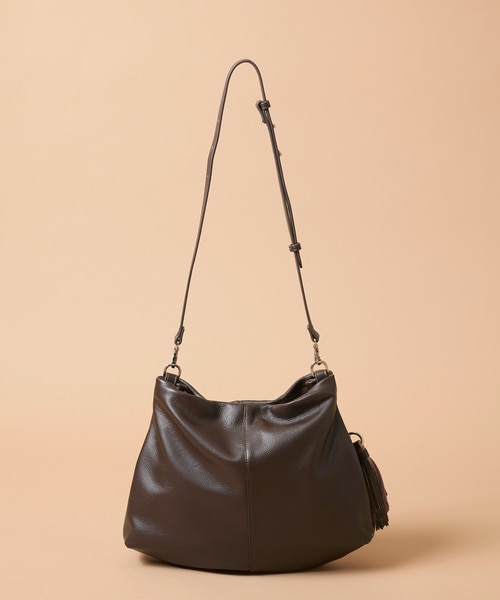 【超美品】✨TOPKAPI COULEUR シボ革 2way ショルダーバッグ TREASURE TOPKAPI】ソフトレザー タッセルアクセント 2WAY ショルダー