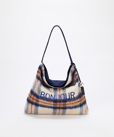 【TREASURE TOPKAPI】BONJOUR ボンジュール チェックシャギー ワンショルダーバッグ