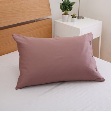 [Ethicalware] ピロケース（ボタン仕様）/グロッシーサテン 63×43ｃｍ ブラウン/ブルー/グレー/ダークグレー