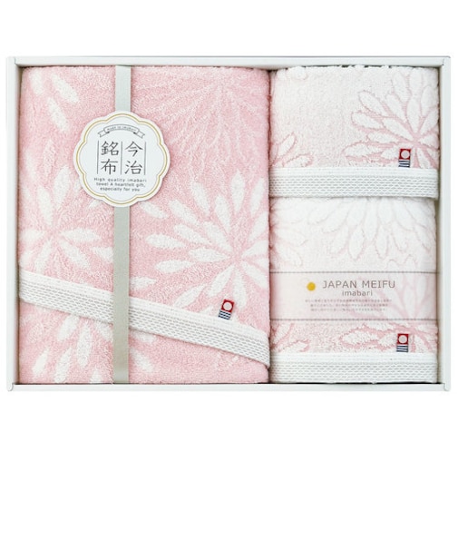 [日本の銘布] 花衣/バスタオル１枚 フェイスタオル１枚 ウォッシュタオル１枚ピンク/ブルー