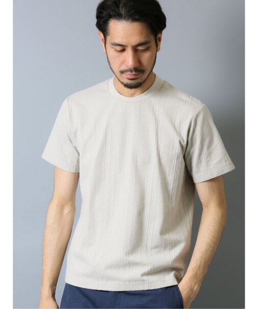 タカキュー ソロテックス/SOLOTEX ケーブルジャガード クルーネック半袖Tシャツ