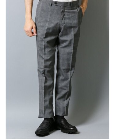 タカキュー クールマックス/COOLMAX ウール混ウィンドペン柄スラックス