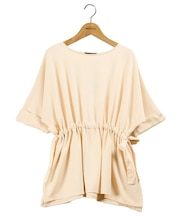 m.f.エディトリアル リボンベルト クルーネック 5分袖プルオーバー