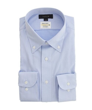 タカキュー 形態安定 吸水速乾 ボタンダウン ビジネスドレス長袖シャツ