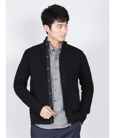 タカキュー ダブルフェイス スタンドニットアウター