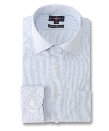 アレキサンダージュリアン コンフォートコントロール ワイドカラー ビジネスドレス長袖ニットシャツ