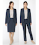 m.f.エディトリアル ストレッチウォッシャブル カラーレスジャケット＋スカート＋パンツ 紺オックス