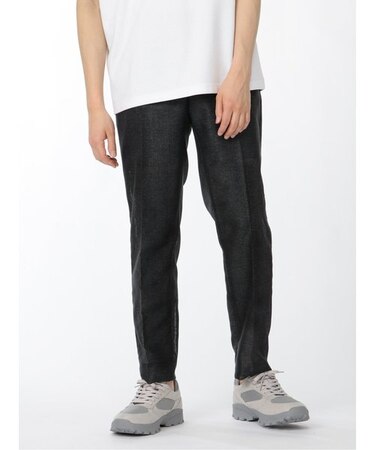 タカキュー カラミ織り セットアップ スリムパンツ チャコールグレー