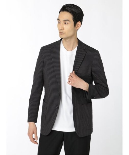 アレキサンダージュリアン クールマックス/COOL MAX サッカー セットアップ 2ボタンジャケット グレー