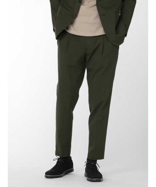 アレキサンダージュリアン クールマックス/COOL MAX サッカー セットアップ 2タックパンツ カーキ