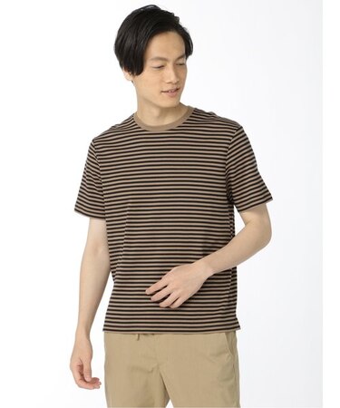 タカキュー 【DRESS T-SHIRT】AIR SILKETE ボーダー柄 クルーネック半袖Ｔシャツ