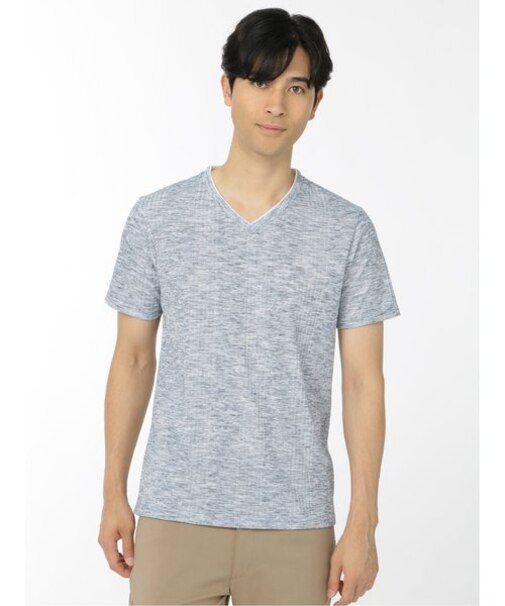 タカキュー トリッキーランダムテレコ Vネック半袖Ｔシャツ