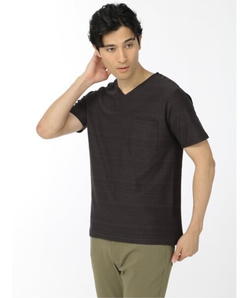 タカキュー シャドーボーダー Vネック半袖Ｔシャツ