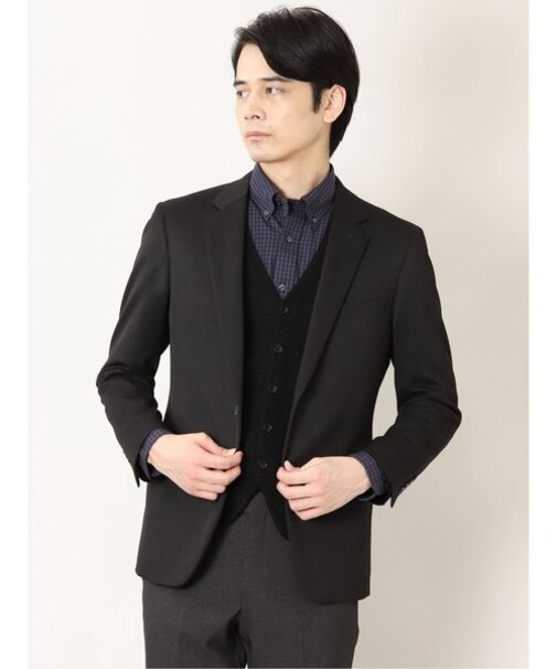 タカキュー ジェントルキープ セットアップジャケット 無地黒