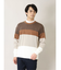 タカキュー カシミアタッチ 切替クルーニット&長袖Tシャツ アンサンブル