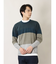 タカキュー カシミアタッチ 切替クルーニット&長袖Tシャツ アンサンブル