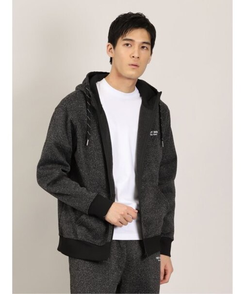 【WEB限定】ファーストダウン/FIRST DOWN 杢ニットフリース フルジップパーカー(セットアップ可能)