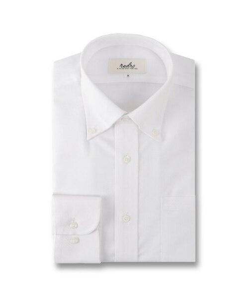 レドロ 形態安定 ボタンダウン ビジネスドレス長袖シャツ