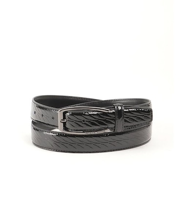 レノマ オム ロール版押し エナメル調レザーベルト