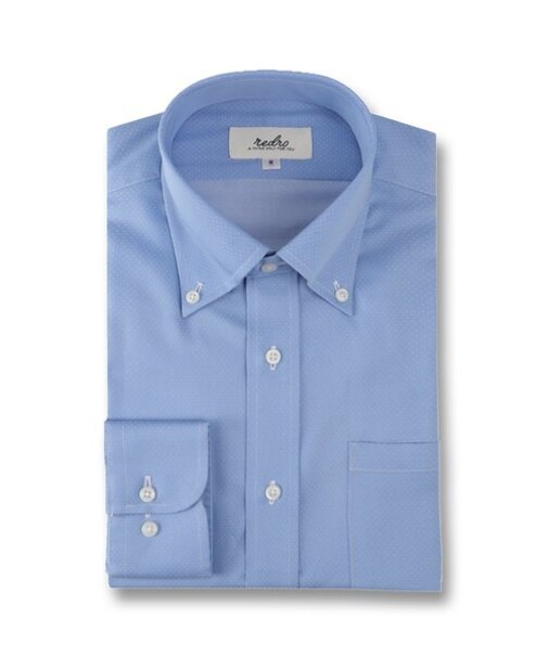 レドロ 綿100% ボタンダウン ビジネスドレス長袖シャツ